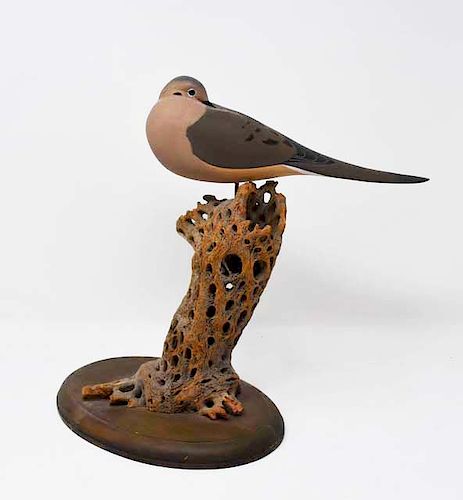 CARVED WOODEN MORNING DOVE BUCKEYE