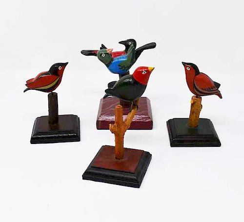 4 SIGNED TOM KING WOODEN BIRDS4 37e16d