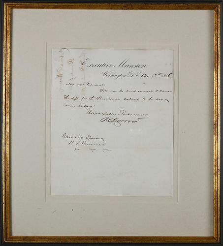 1868 LETTER ON EXECUTIVE MANSION