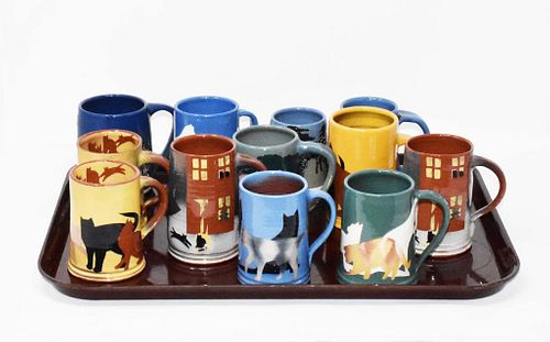 12 WEST COTE BELL POTTERY MUGS12