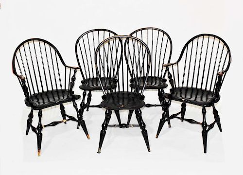 SET OF 5 WINDSOR CHAIRSSet of 5 37e1dc