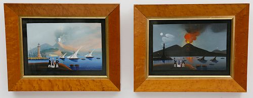 PAIR OF ITALIAN GOUACHE VIEWS OF