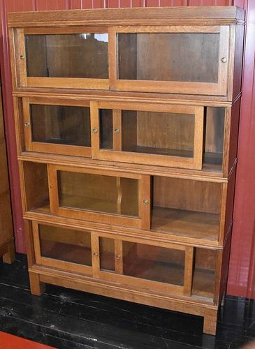 4 STACK OAK BOOKCASE6 part, 4 stack