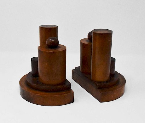 2 PAIR OF WOODEN BOOKENDS2 pair 37e225