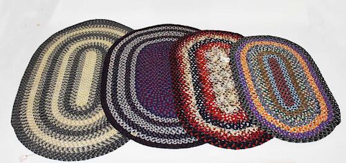 4 OVAL BRAIDED RUGS4 oval braided