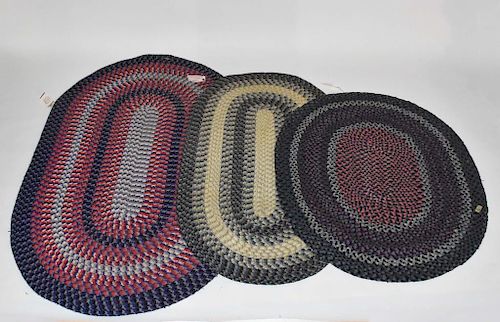 3 OVAL BRAIDED RUGS3 oval braided