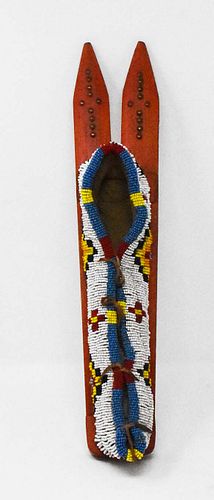 INDIAN BEADED SKI BOARDIndian beaded