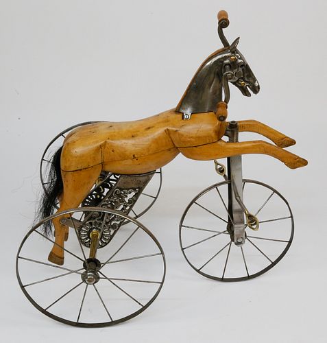 ENGLISH HOBBY HORSE TRICYCLE, LATE 19TH