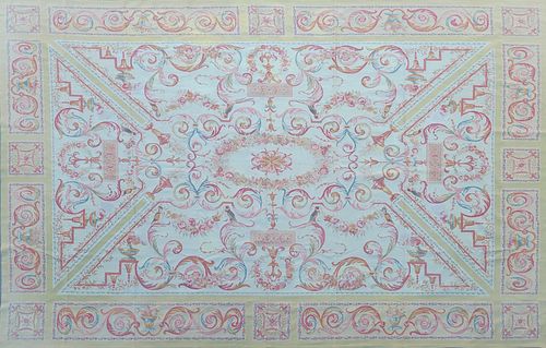 FINE AUBUSSON STYLE NEEDLEPOINT 37e33b