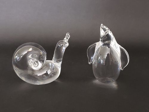 SIGNED STEUBEN CLEAR CRYSTAL PENGUIN 37e34b