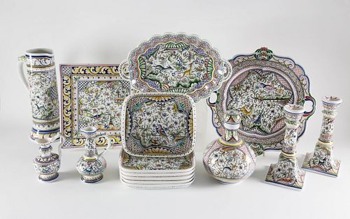 15 PIECE PORTUGUESE HAND PAINTED