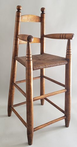 ANTIQUE AMERICAN LADDER-BACK HIGH