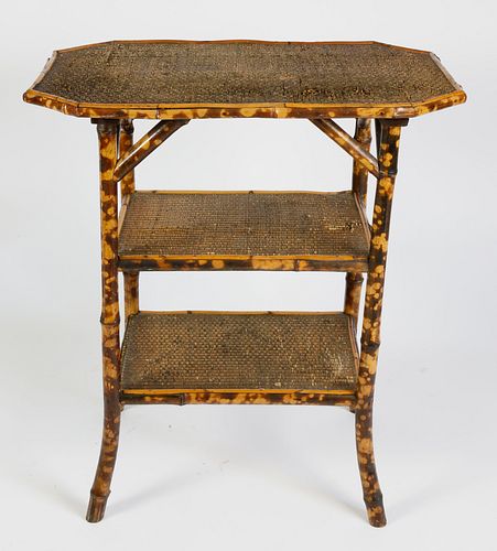 VINTAGE 3-TIER BAMBOO SIDE TABLE