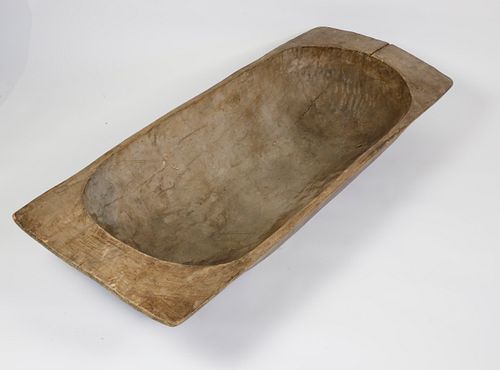 CARVED WOOD DOUGH TROUGH, 19TH