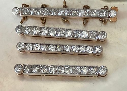 FOUR DIAMOND AND GOLD SPACER BARSFour