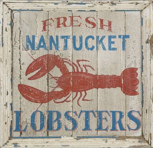 FRAMED WOOD SIGN FRESH NANTUCKET 37e392