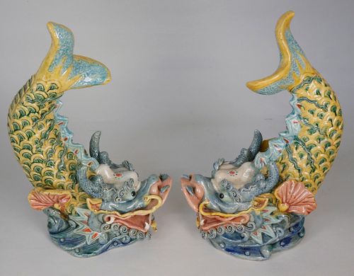 PAIR OF CHINESE GLAZED EARTHENWARE 37e3d1