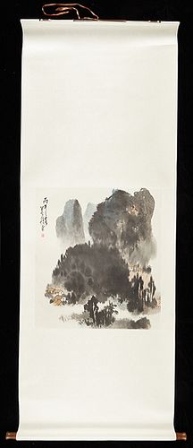 ZHENG SHANXI VILLAGE SCROLL PAINTINGZheng 37e3e7