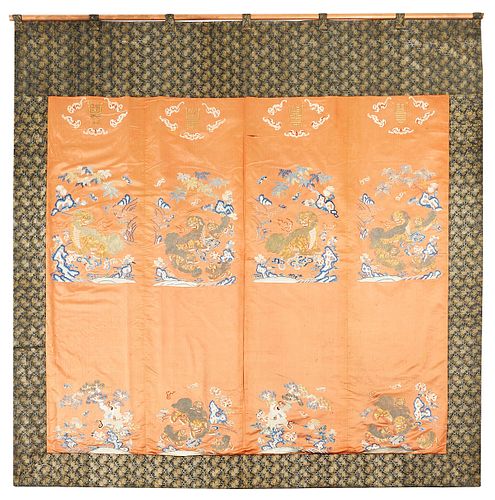 19TH C. CHINESE SILK ALTAR FRONTAL