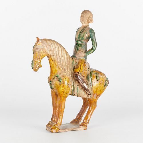 CHINESE HAN HORSE RIDER CERAMIC