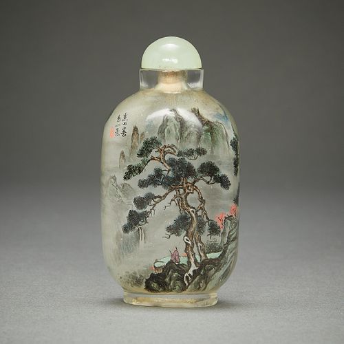 CHINESE INSIDE PAINTED GLASS SNUFF