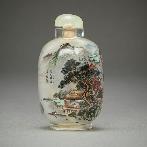 CHINESE INSIDE PAINTED GLASS SNUFF 37e41f