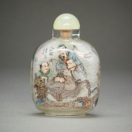 CHINESE GLASS INSIDE PAINTED SNUFF