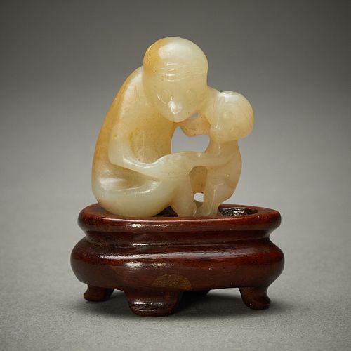 CHINESE PALE RUSSET JADE MONKEY 37e42e