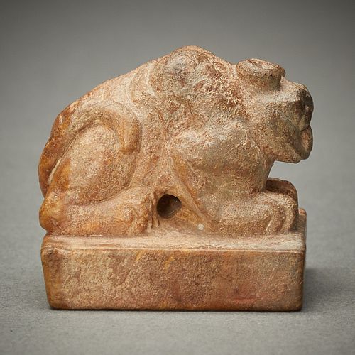 CHINESE CARVED STONE TIGER FORM