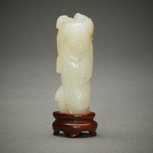 18TH C CHINESE PALE JADE BOY CARVINGChinese 37e438