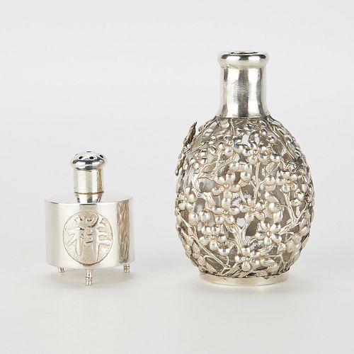 CHINESE SILVER & STERLING BOTTLE