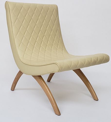 MID-CENTURY STYLE QUILTED LEATHER