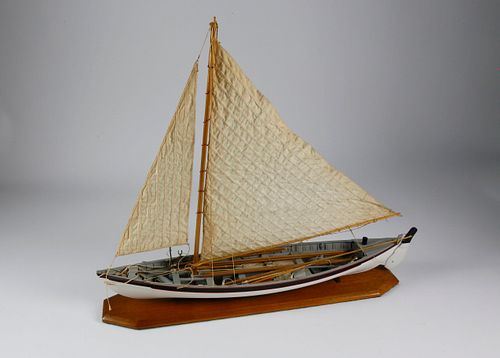 CASED MODEL OF A WHALING LONGBOATCased