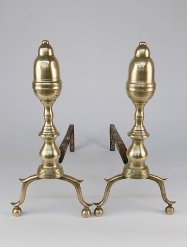 PAIR OF BRASS PETITE BULLET TOP