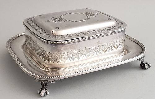 SILVER PLATED FLORAL ETCHED SARDINE