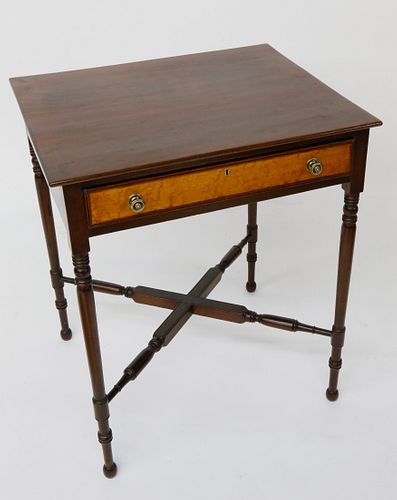 LATE FEDERAL INLAID MAHOGANY OCCASIONAL