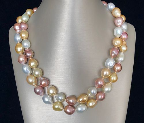 FINE SOUTH SEA PEARL AND PINK FRESHWATER 37e567