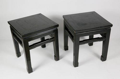 PAIR OF CHINESE EXPORT BLACK LACQUERED