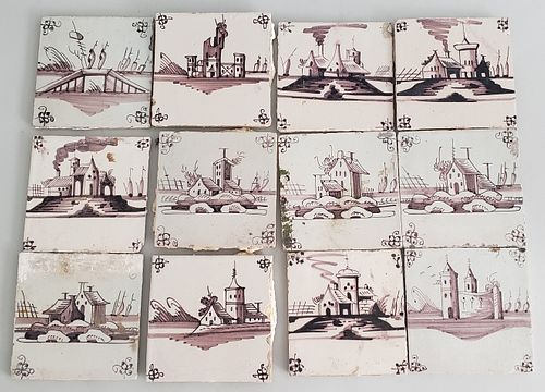 NINE DUTCH PAINT DECORATED CERAMIC 37e589