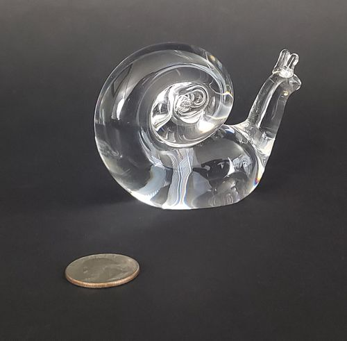 SIGNED STEUBEN CLEAR CRYSTAL SNAIL 37e5a8