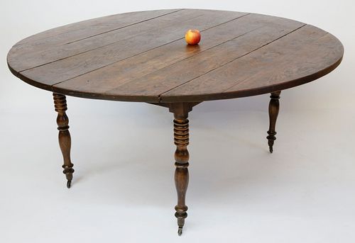 ENGLISH ELM DROP LEAF DINING TABLE,