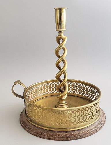 ANTIQUE ENGLISH BARLEY TWIST BRASS