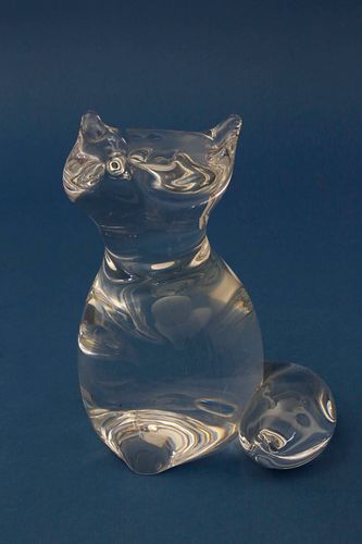 SIGNED STEUBEN CLEAR CRYSTAL FOX