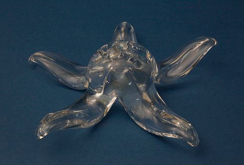 SIGNED STEUBEN CLEAR CRYSTAL STARFISH 37e5da