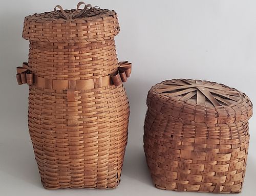 TWO ANTIQUE AMERICAN SPLINT WOVEN