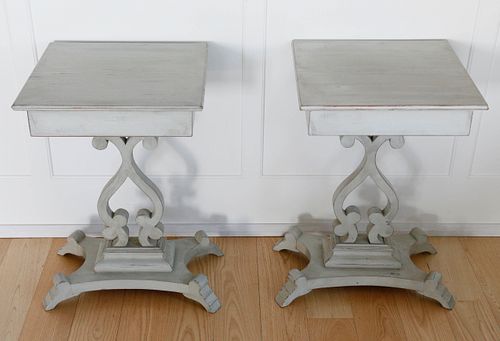 PAIR OF ANTIQUE SCANDINAVIAN SQUARE