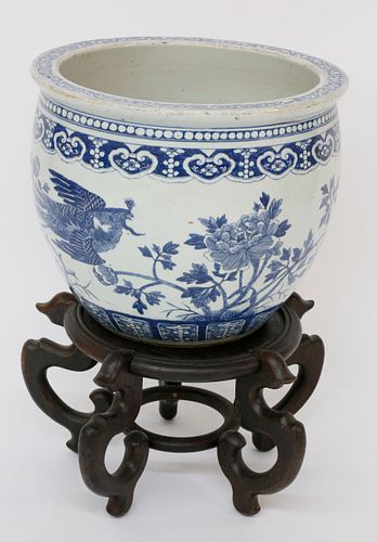 ANTIQUE CHINESE CANTON STYLE BLUE 37e66d