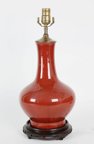 CHINESE OXBLOOD PORCELAIN LAMPChinese 37e66e