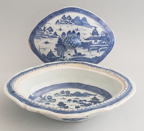 19TH CENTURY CHINESE CANTON BLUE AND