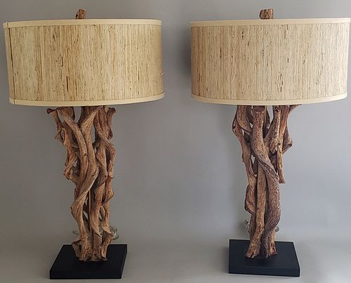 PAIR OF JAMIE YOUNG DRIFTWOOD LAMPSPair